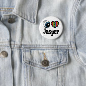 Badge Rond 5 Cm J'aime Jasper (En situation)