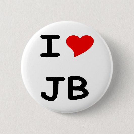 Badge Rond 5 Cm J'aime JB (Devant)
