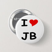Badge Rond 5 Cm J'aime JB (Devant & derrière)