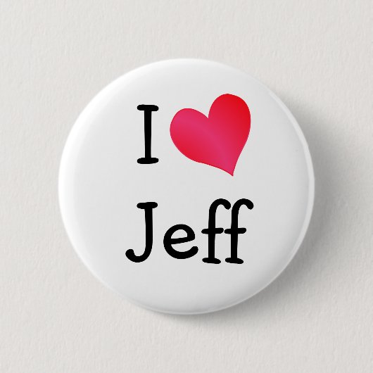 Badge Rond 5 Cm J'aime Jeff (Devant)