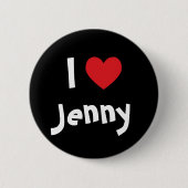 Badge Rond 5 Cm J'aime Jenny (Devant)