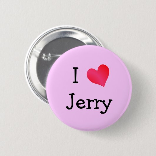 Badge Rond 5 Cm J'aime Jerry (Devant & derrière)