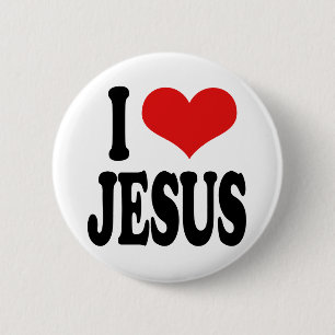 Badge Rond 5 Cm J'aime Jésus