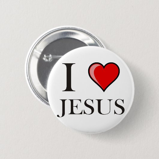 Badge Rond 5 Cm J'aime Jésus (Devant & derrière)