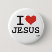 Badge Rond 5 Cm J'aime Jésus (Devant)