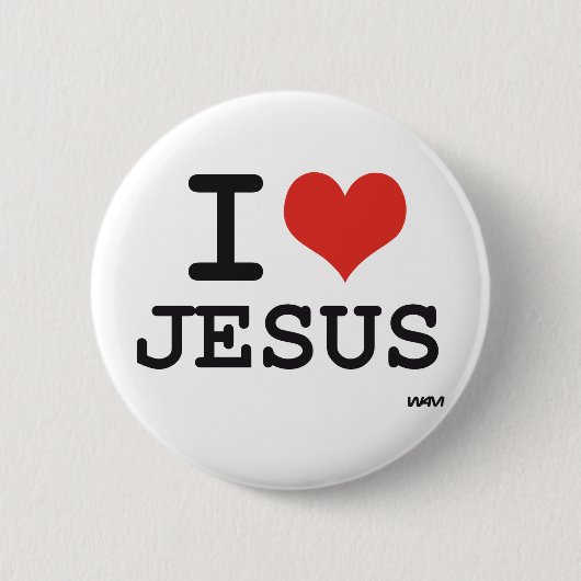 Badge Rond 5 Cm J'aime Jésus (Devant)