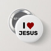 Badge Rond 5 Cm J'aime JésusJ'aime le bouton Jésus (Devant & derrière)
