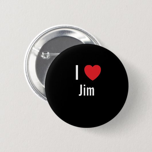 Badge Rond 5 Cm J'aime Jim (Devant & derrière)