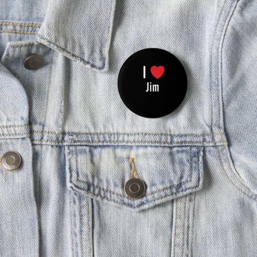Badge Rond 5 Cm J'aime Jim (En situation)