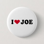 BADGE ROND 5 CM J'AIME JOE (Devant)