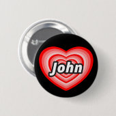 Badge Rond 5 Cm J'aime John (Devant & derrière)