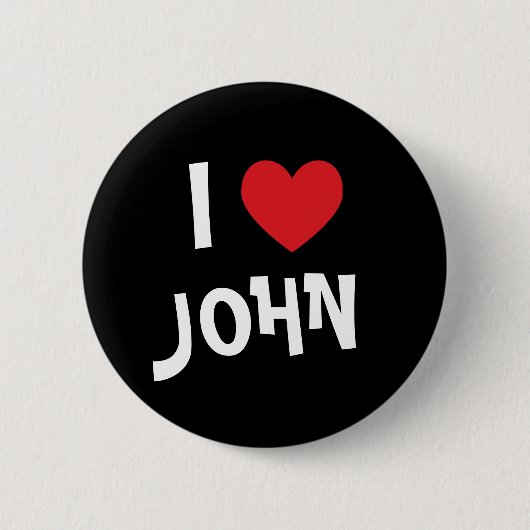 Badge Rond 5 Cm J'aime John (Devant)