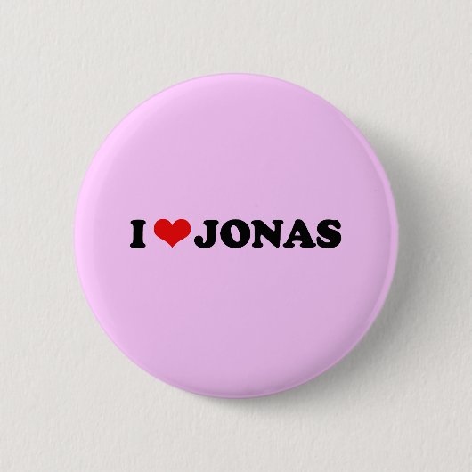 BADGE ROND 5 CM J'AIME JONAS (Devant)