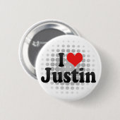 Badge Rond 5 Cm J'aime Justin (Devant & derrière)