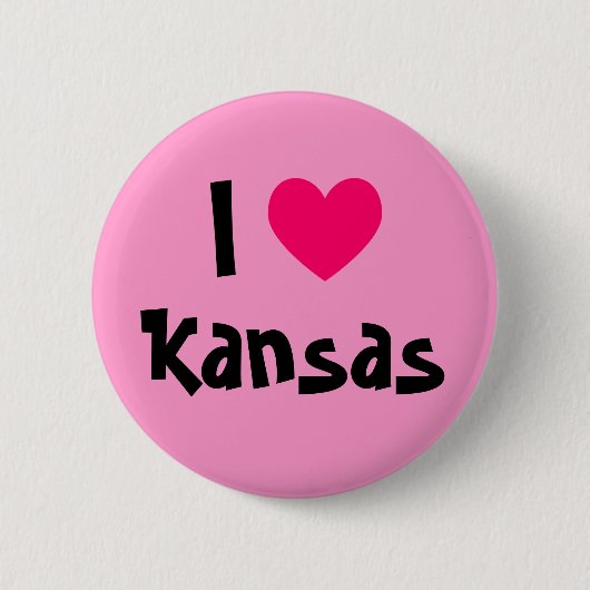 Badge Rond 5 Cm J'aime Kansas (Devant)