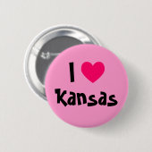 Badge Rond 5 Cm J'aime Kansas (Devant & derrière)