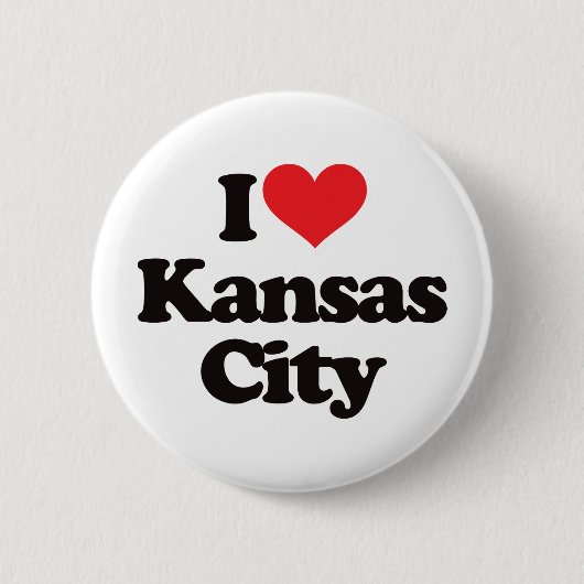 Badge Rond 5 Cm J'aime Kansas City (Devant)