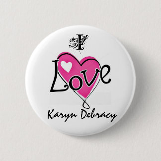 Badge Rond 5 Cm J'aime Karyn Debracy