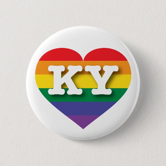 Badge Rond 5 Cm J'aime Kentucky Gay pride Rainbow Heart (Devant)