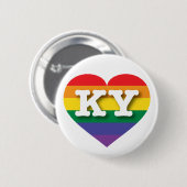 Badge Rond 5 Cm J'aime Kentucky Gay pride Rainbow Heart (Devant & derrière)