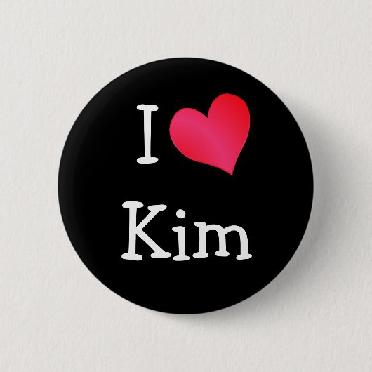 Badge Rond 5 Cm J'aime Kim (Devant)