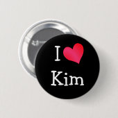 Badge Rond 5 Cm J'aime Kim (Devant & derrière)