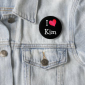 Badge Rond 5 Cm J'aime Kim (En situation)