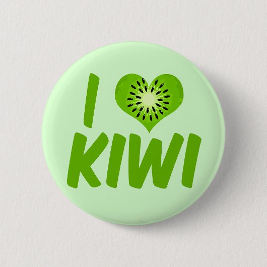Badge Rond 5 Cm J'aime Kiwi (Devant)