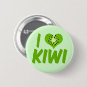 Badge Rond 5 Cm J'aime Kiwi (Devant & derrière)