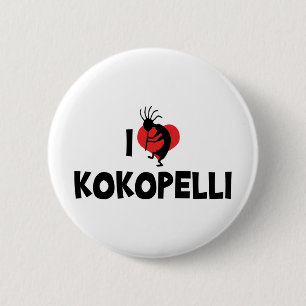 Badge Rond 5 Cm J'aime Kokopelli
