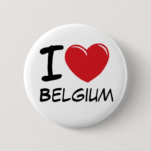 Badge Rond 5 Cm J'aime la Belgique (Devant)