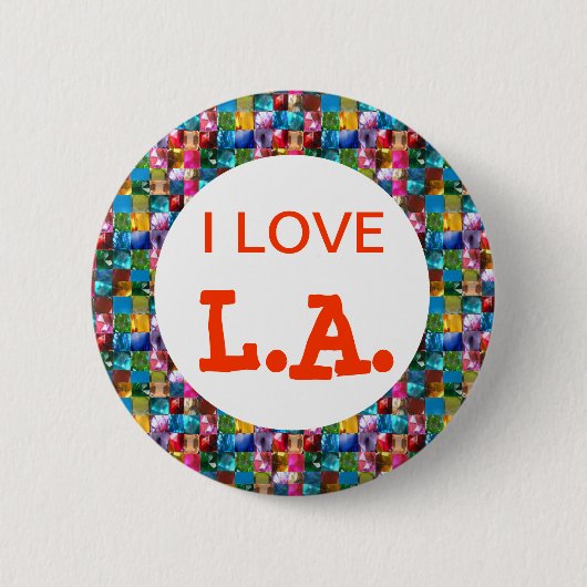 BADGE ROND 5 CM J'AIME LA CALIFORNIE (Devant)