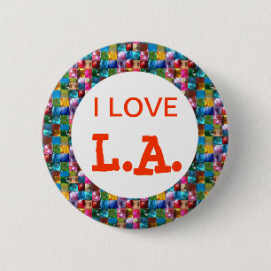 BADGE ROND 5 CM J'AIME LA CALIFORNIE