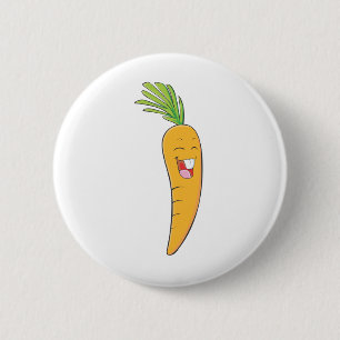 Badge Rond 5 Cm J'aime la carotte - carotte de sourire