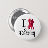 Badge Rond 5 Cm J'aime la danse d'oscillation (Devant & derrière)