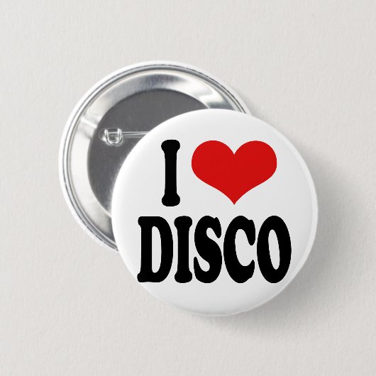 Badge Rond 5 Cm J'aime la disco (Devant & derrière)