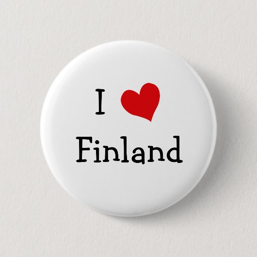 Badge Rond 5 Cm J'aime la Finlande (Devant)