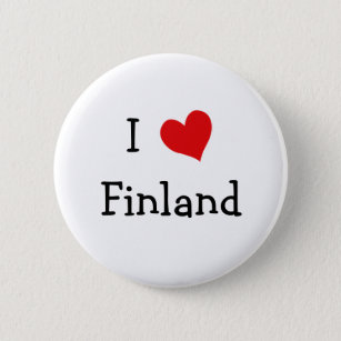 Badge Rond 5 Cm J'aime la Finlande