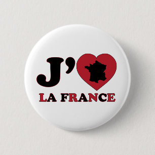 Badge Rond 5 Cm J'aime la France