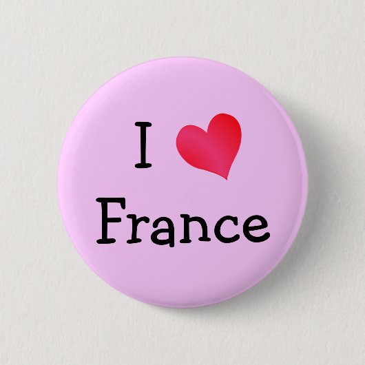 Badge Rond 5 Cm J'aime la France (Devant)