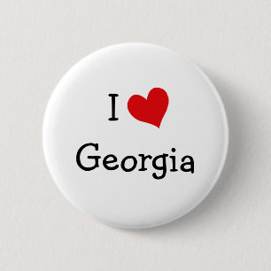 Badge Rond 5 Cm J'aime la Géorgie
