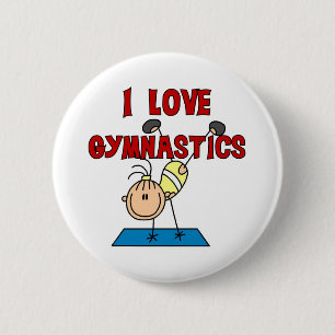 Badge Rond 5 Cm J'aime la gymnastique
