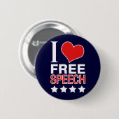 Badge Rond 5 Cm J'aime la liberté d'expression (Devant & derrière)