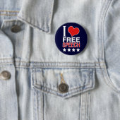 Badge Rond 5 Cm J'aime la liberté d'expression (En situation)