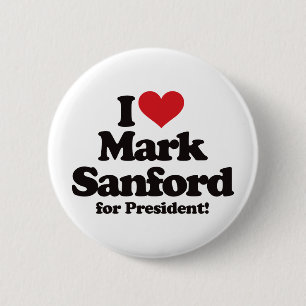 Badge Rond 5 Cm J'aime la marque Sanford pour le président
