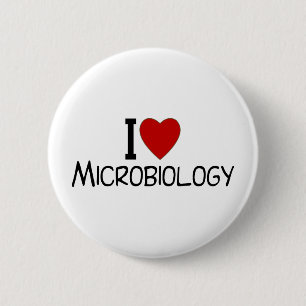 Badge Rond 5 Cm J'aime la microbiologie
