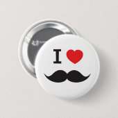 Badge Rond 5 Cm J'aime la moustache (Devant & derrière)