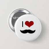 Badge Rond 5 Cm J'aime la moustache (Devant & derrière)