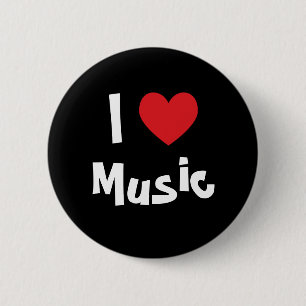 Badge Rond 5 Cm J'aime la musique