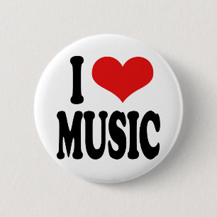 Badge Rond 5 Cm J'aime la musique